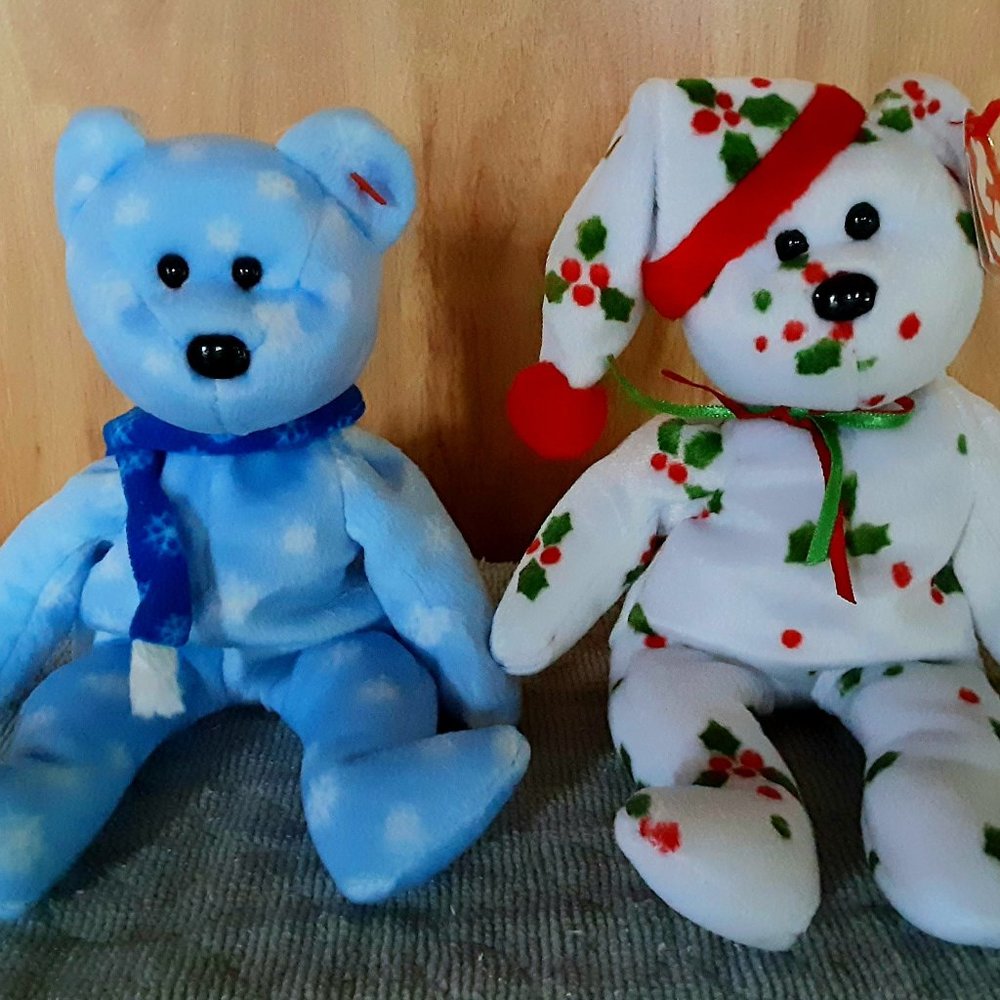 Ty 1998 & 1999 Holiday Teddy Original Beanie Baby Set